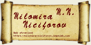 Milomira Nićiforov vizit kartica